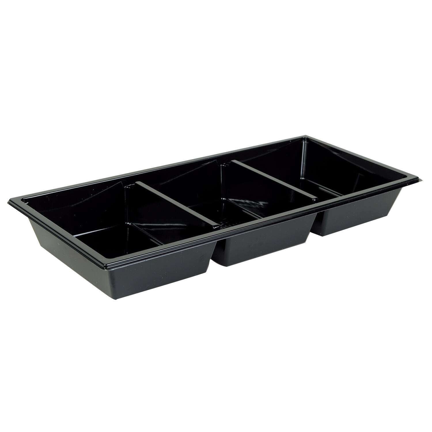 TAPAS TRAY 3-VAKS ZWART  400st
